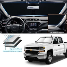 Windshield Sun Shade Visor Foldable Cover For Chevy Silverado 1500 2014-2019
