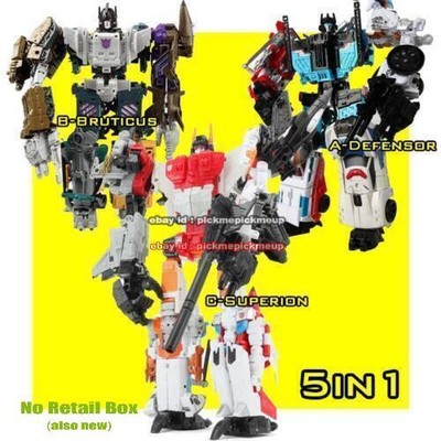HZX 5in1 IDW G1 Defensor Bruticus Superion 12in Action Figure Robot Toy Collect