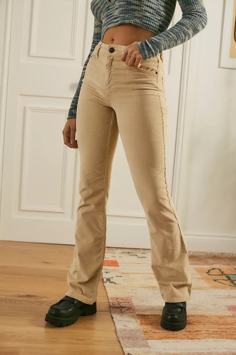 Bdg Beige Corduroy Mom Jeans Urban Outfitters BDG Mom High Rise