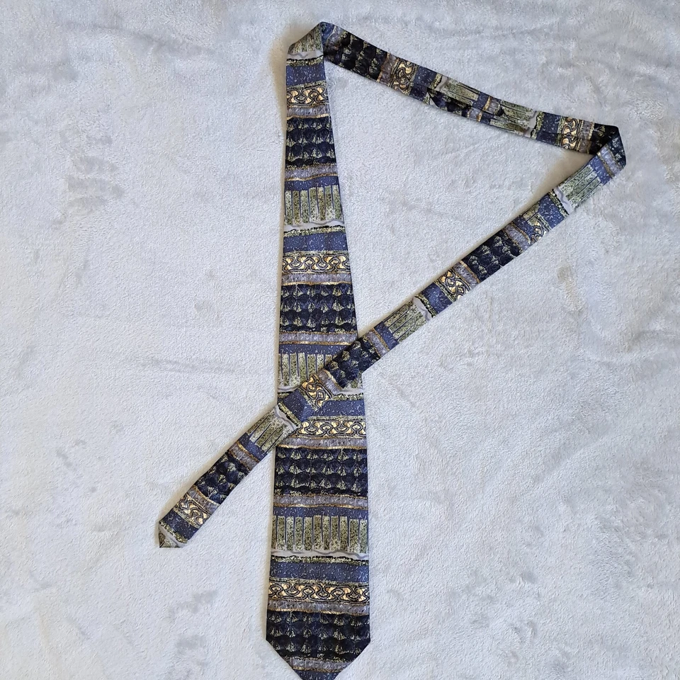 Antonia Collection мужской галстук из 100% шелка дизайнерский узор ручная работа - Изображение 3 из 4