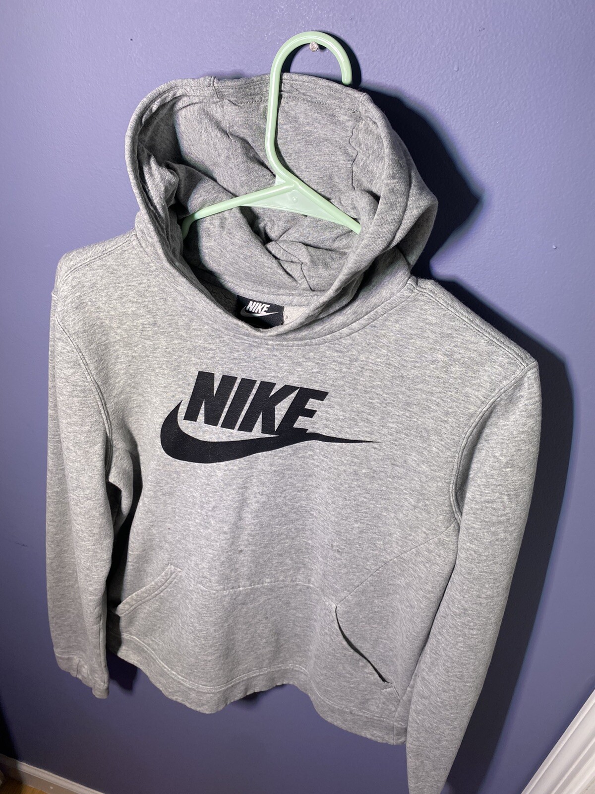Nike Youth XL Gray Pullover Hoodie Sweatshirt Long Sleeve w Pocket Grey |  eBay