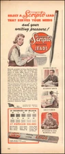 1944 Vintage ad for Scripto Leads`Art WWII era pencils retro    (010818)