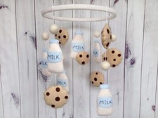 Cookies Milk Baby Mobile Crib Mobile Felt Nursery Decor Baby Gift Biscuit Cot