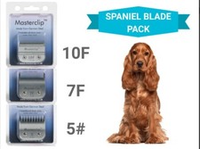 Spaniel Blade Pack - 3 Blades by Masterclip 10F 7F 5# fit A5 Snap On Clippers 🐶