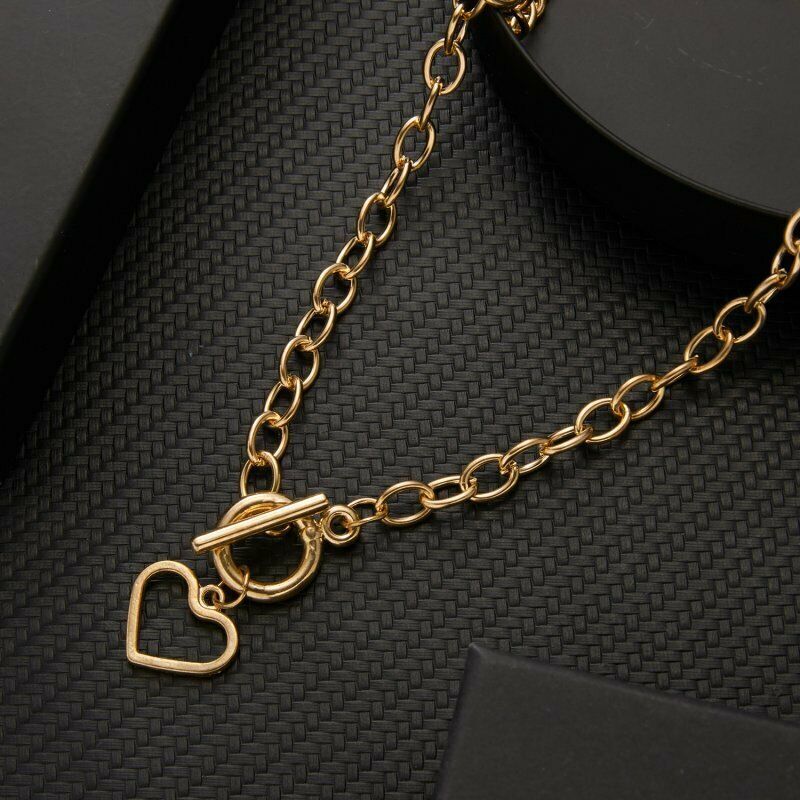 New Women Fashion Jewelry Love Heart Pendant Thick Chain