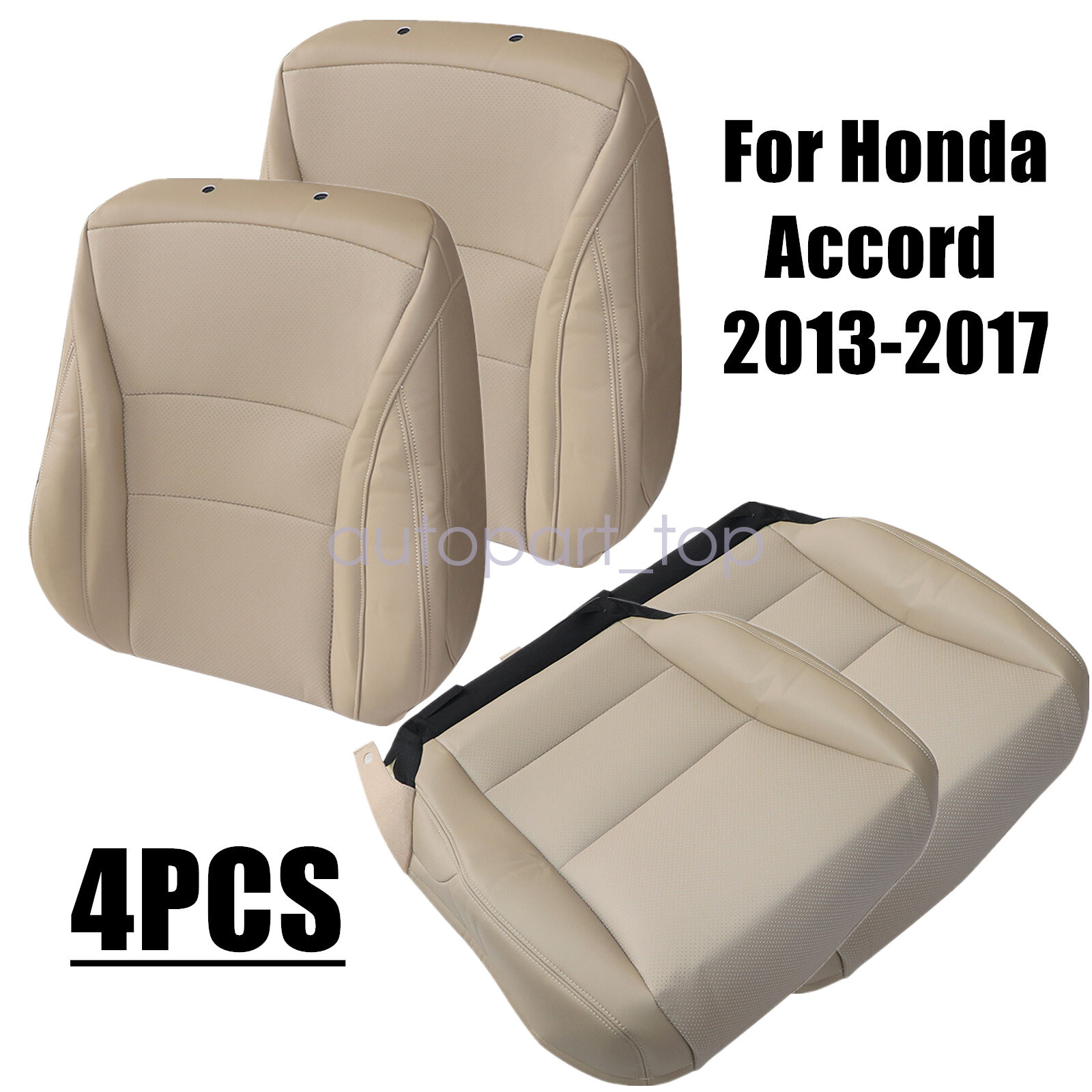 (Replacement) For 2013-2017 Honda Accord Bottom & Top Perforated Seat Cover Tan
