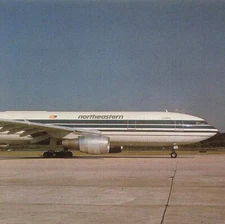 Airplane Airbus Industries A300 Jet Airliner Northeastern Ephemera Postcard