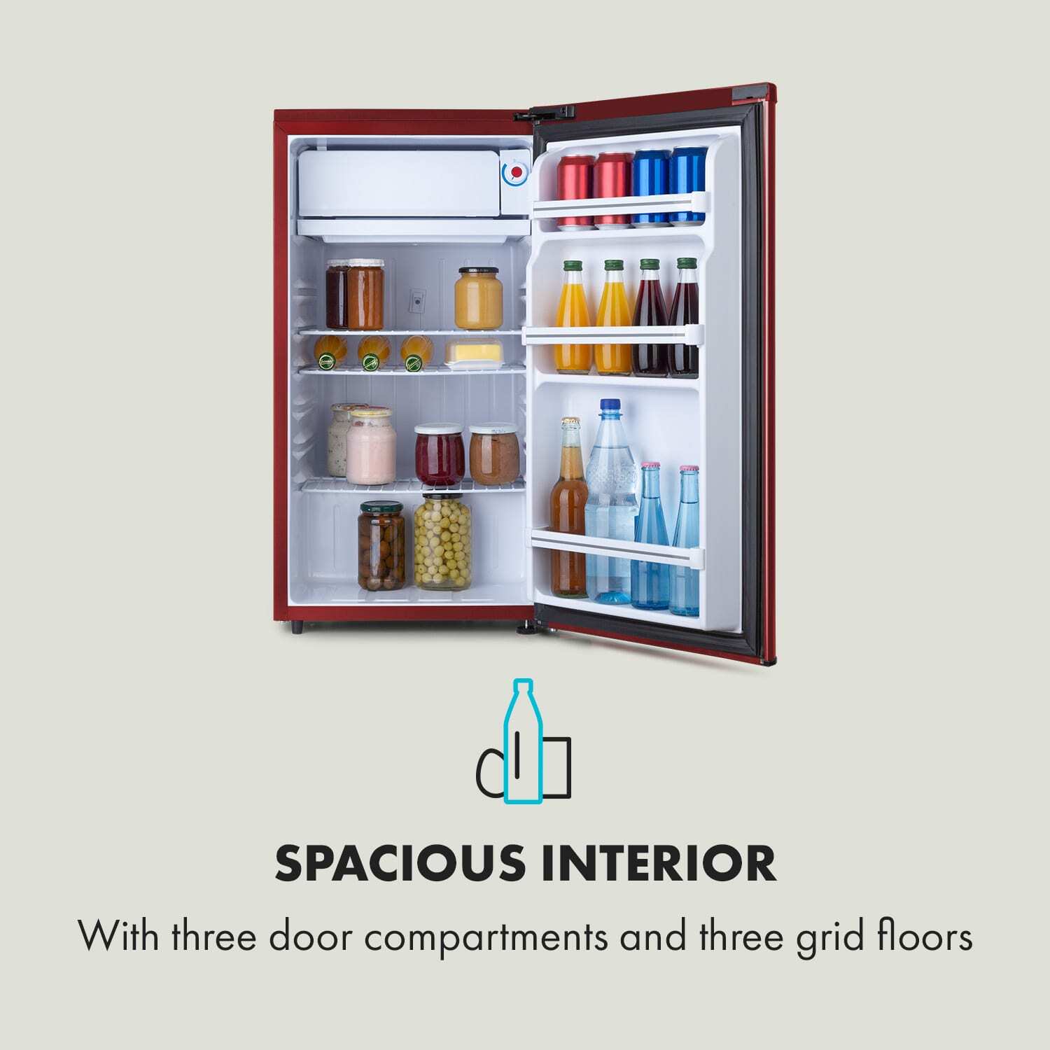 Fridge Freezer Compact Refrigerator Kitchen Cooling Retro 90 L Red 109 KWh/ year eBay