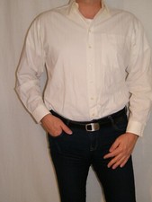 Andre Leon men's long sleeve shirt-white with pocket-size L 41/42