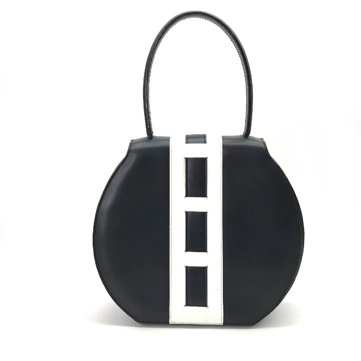 Borsa donna Celine M6512 in pelle con nastro oro bianco navy un solo articolo