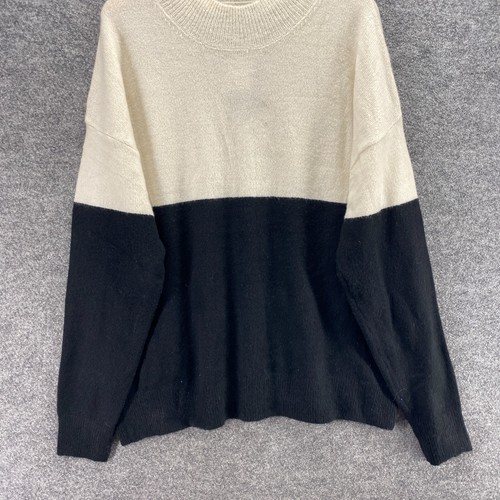 New Fashion Nova Sweater Pullover Women L Large Black Knit Crew Neck Long Sleeve - Picture 4 of 10