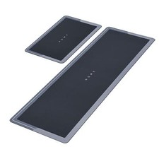 Set of 2 Kitchen Floor Non-slip Mats Water Absorbent Quick Drying Rugs Grey