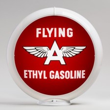 Flying A Ethyl Gas Pump Globe 13.5" in White Plastic Body (G128)