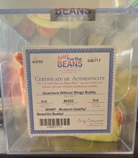 TY Beanie Buddy - QUACKERS without wings; Very Rare; Authenticated