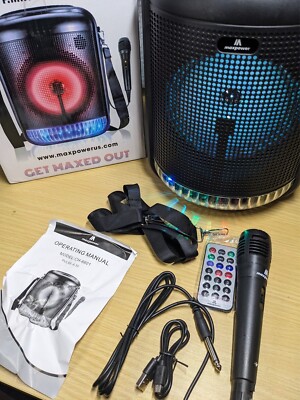 Max Power CH-6601 Pulse - 6'' Speaker Portable Karaoke Machine w/ Mic & Remote