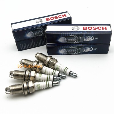 4x Bosch Zündkerze 0241235752 F7LTCR Für Audi 80 100 A2 A3 A4 A6 A8 VW Golf Seat