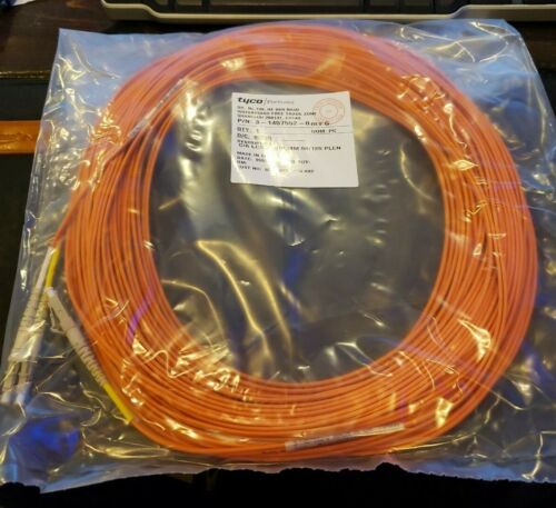 Câble fibre optique Tyco 3-1457552-0 MM Plenum 2 mm LC Duplex 30M 50/125 OM2 - Photo 1/3