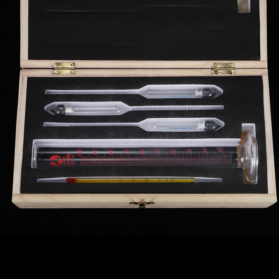 Alcohol Hydrometer Proof & Tralle Meter Distilling Tester Spirit Scale