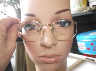 ANTIKE BRILLE 12KGF GOLDFARBEN - UNGEPRÜFT - BIFOKAL + MONOGRAMM ETUI