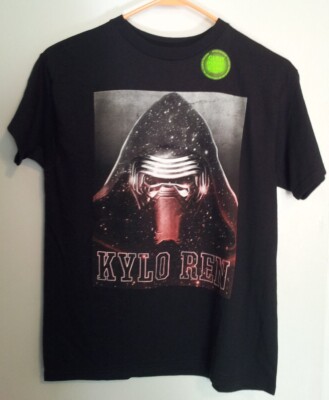 Disney Star Wars Kylo Ren Black T-Shirt Boys Size L Glow in The Dark Graphic