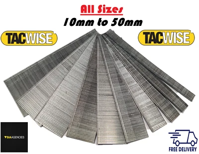 TACWISE 10mm - 50mm ALL Brad Nails 18 Gauge /18g/180 Galvanised For Gun+Staplers