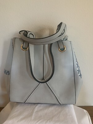 Mellow World Women s Handbag Tote Light Blue Faux Leather Convertible Brand New