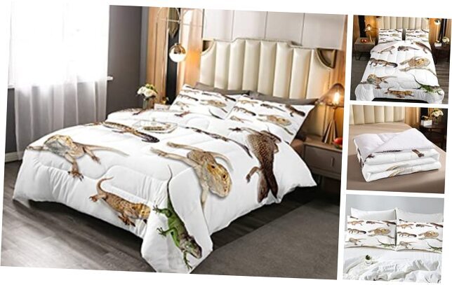 Reptile Comforter Set Leopard Gecko Bedding Set for Kids Boys Twin Multi 27