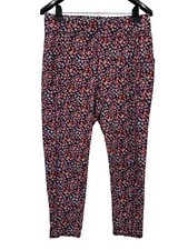 QVC Denim  Co. Active Duo Stretch Pant Side Pocket High Rise Ankle Floral Multi