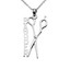 thumbnail 1 - 14k Solid White Gold BARBER Scissors Hairstylist Pendant Necklace