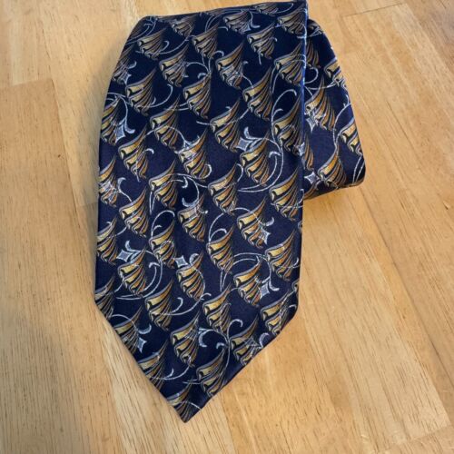 Robert Talbott SEVEN FOLD Silk Tie Blue Gold Textured LTD Edition #1 /40 Ornate - Picture 2 of 7