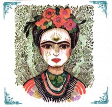 (2) Paper Beverage Napkins for Decoupage/Mixed Media - Frida Memory of the Heart