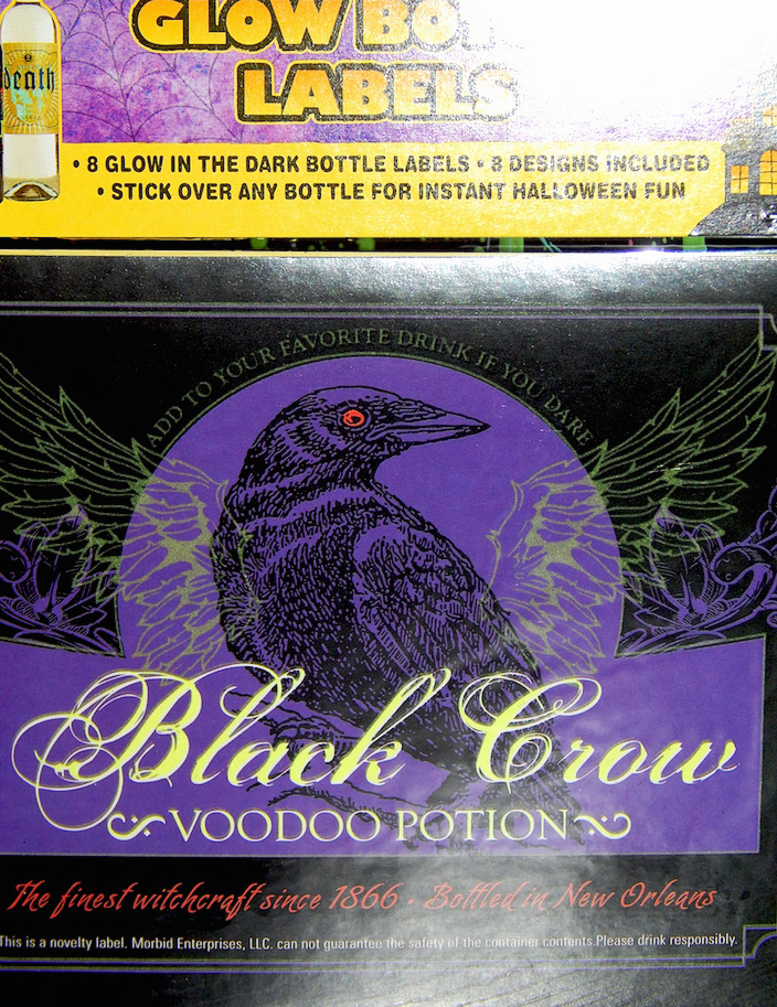 HALLOWEEN GLOW BOTTLE LABELS wine liquor vampire blood zombie