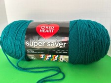 Red Heart Super Saver 364 YDS Real Teal 4 Weight Acrylic Yarn NEW 7 oz