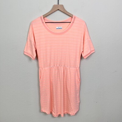 Columbia PFG Women's Coral Pink Short Sleeve Dress Size XS Fishing Pockets 