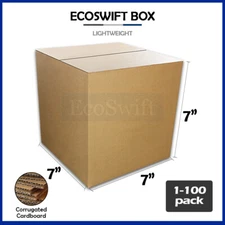 1-100 7x7x7 "EcoSwift" Cardboard Packing Mailing Shipping Corrugated Box Carton