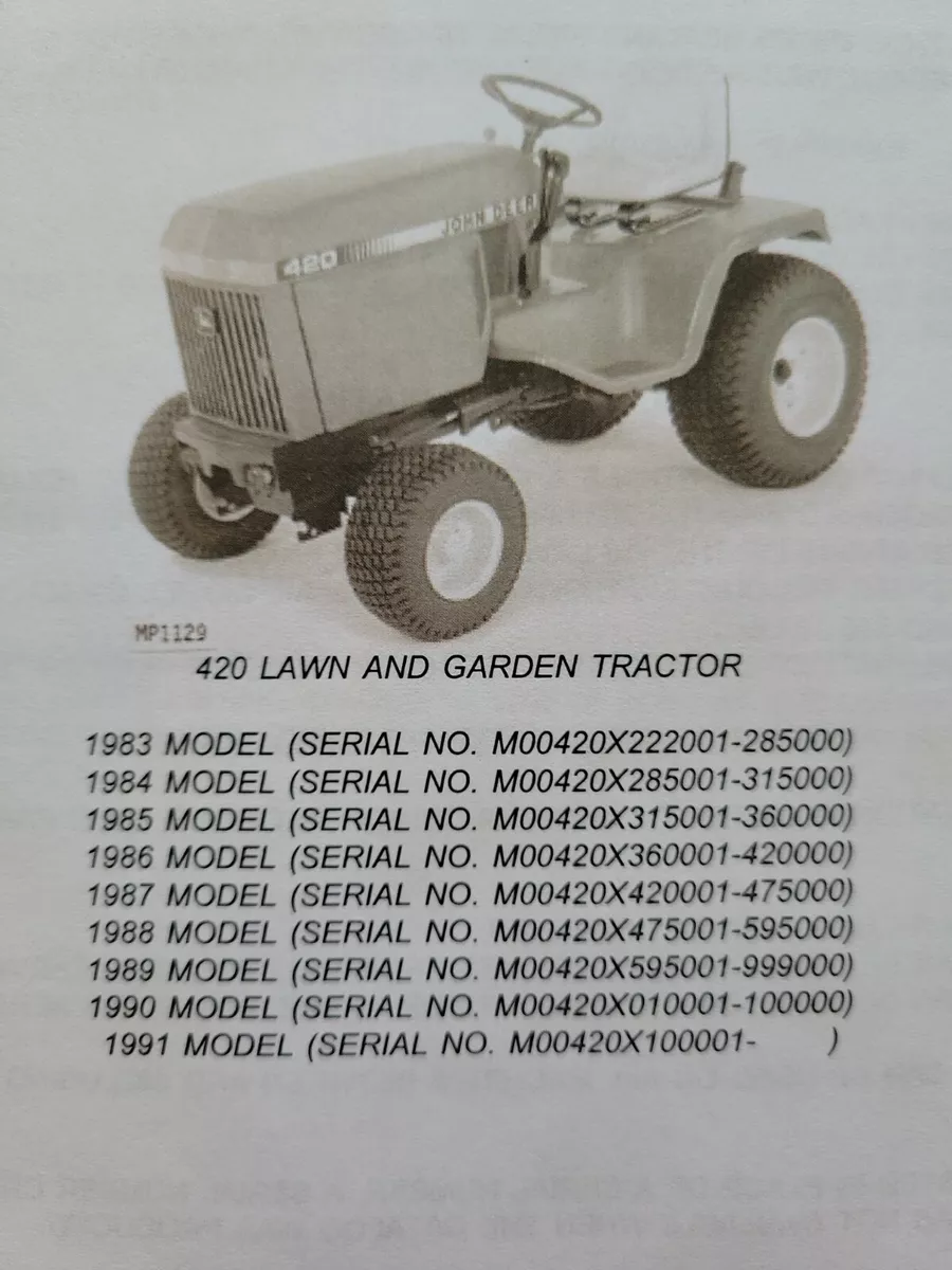 John Deere 420 Lawn Garden Tractor