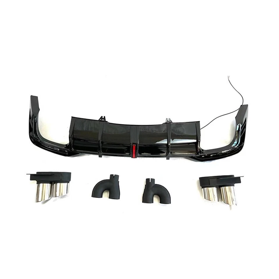 Heckdiffusor für Audi A5 B9.5 Sline S5 20+ Glänzend Schwarz Stoßstange mit Tipps - Bild 2 von 4