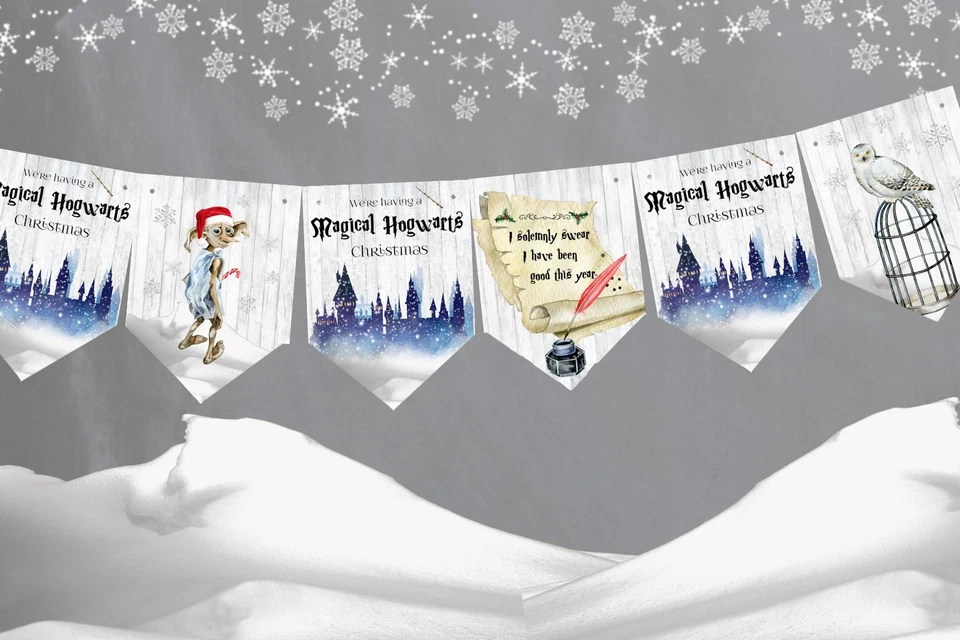 Bunting/Bandera y Cinta de Navidad Hogwarts Harry Potter School of Magic - 3 m Foto 2 de 4