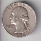 1955-P WASHINGTON QUARTER 25¢ PHILADELPHIA 90% SILVER COIN UNITED STATES MINT