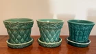 Vintage Green McCoy planters: Lot of 3