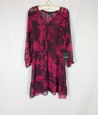 Simply Vera Vera Wang Dress XXL Women's Pink Vneck Ruffle A Line Slip Lining
