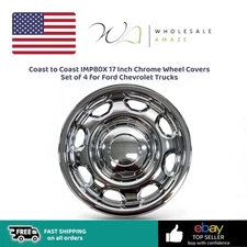 Coast to Coast IMP80X 17 Inch Chrome Wheel Covers Set of 4 for Ford Chevrolet Tr