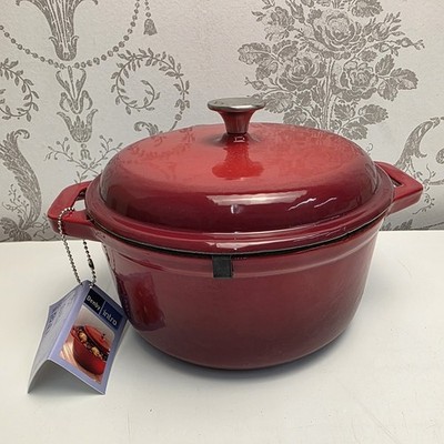 Denby Intro rot Gusseisen rund Auflaufform 21 cm Induktion Gas elektrisch