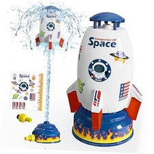 Sprinkler Rocket Launcher Outdoor Water Toys for Kids, Rocket White Rocket