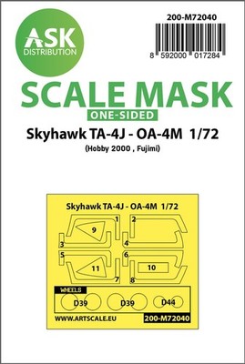 Art Scale Kit 200-M72040 - 1:72 Skyhawk TA-4J - OA-4M one-sided painting mask fo