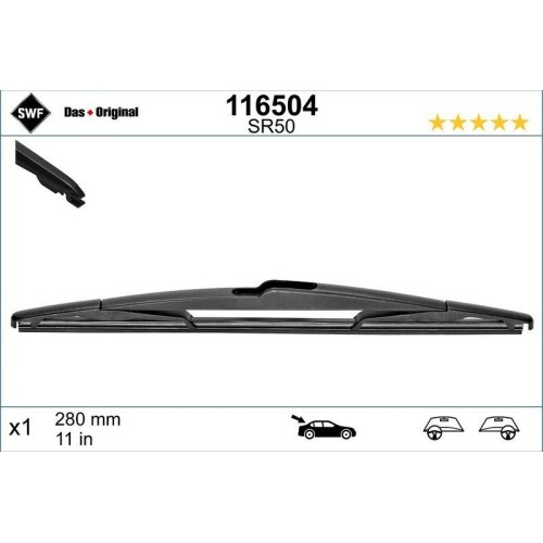 1X Wischblatt SWF 116504 Passend FüR CitroËN Opel Peugeot Renault Vauxhall DS-image