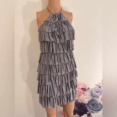 NEW TOM FORD Halterneck Ruffled Cocktail Dress in Mauve purple backless mini