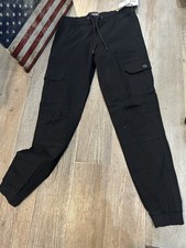 Men Chef Work Cargo Jogger Pants Kitchen Restaurant With Elastic Waist Uniform