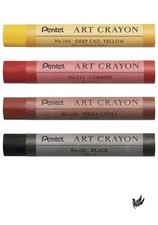 Pentel Crayon Art Crayon 4-Color Set B Deep Kado Yellow Carmine Terracotta Black