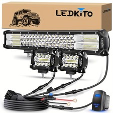 20inch Led Light Bar 480w2pcs 4pods Spot Flood Combo Light W Wiring Harness